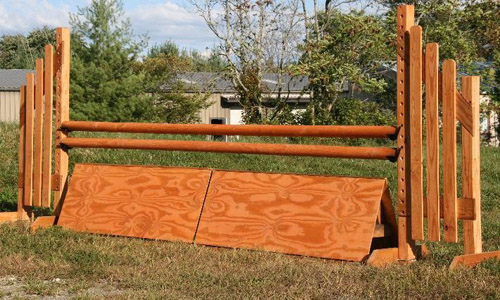 natural finish horse jump coop with Dapple Equine durable horse jump cups