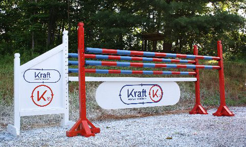 Kraft K sponsored horse jump with Dapple Equine horse jump cups