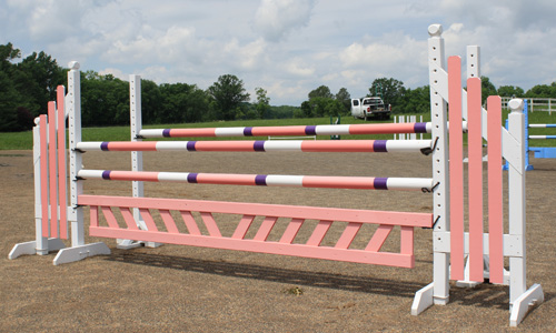 multi-color horse jump with Dapple Equine horse jump cups