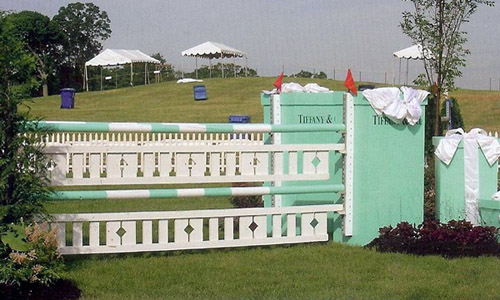Tiffany and Co horse jump with Dapple Equine horse jump cups